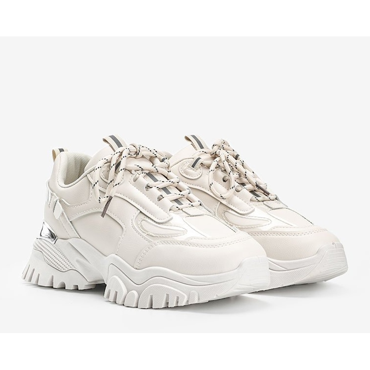 Zapatillas beige con inserciones Ansley metalizadas 1