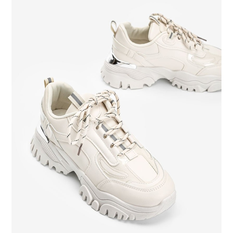 Zapatillas beige con inserciones Ansley metalizadas 2