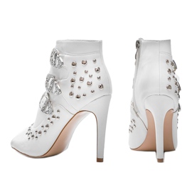 Bombas blancas en el talón de Abigail blanco 3