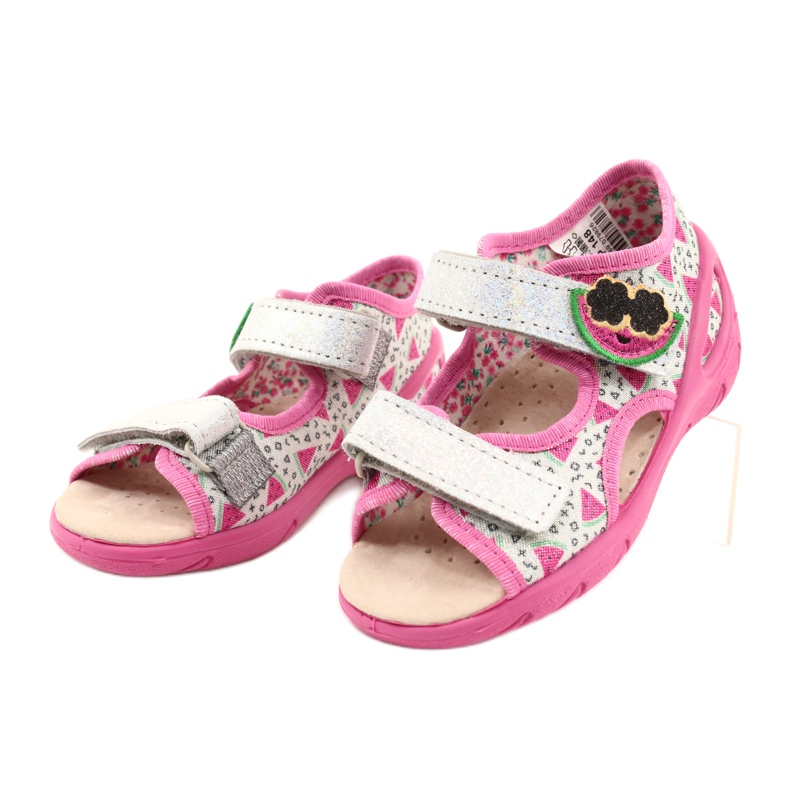 Sandalias befado calzado infantil 065P148 rosa plata gris 2