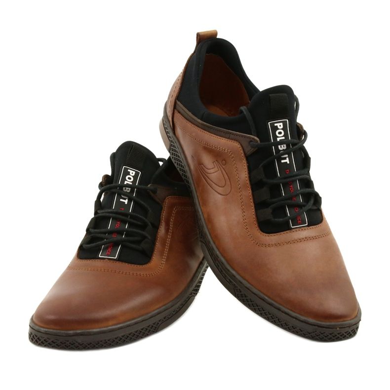 Polbut Zapato casual de piel para hombre K24 1337 marrón 4