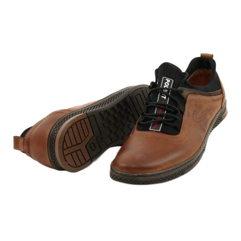 Polbut Zapato casual de piel para hombre K24 1337 marrón 3
