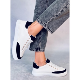 Zapatillas de mujer blancas 6110 Black blanco negro 3