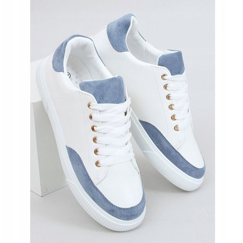 Zapatillas de mujer blancas 6110 Azul blanco 1