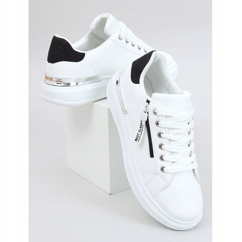 Zapatillas de mujer blancas F006 BLANCO / NEGRO 1