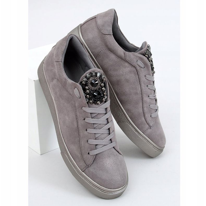 Zapatillas grises con adornos gris FDY7786 Gris 1