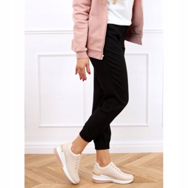 Pink MY-2717 Calzado deportivo rosa con tacón de cuña oculto rosado 3