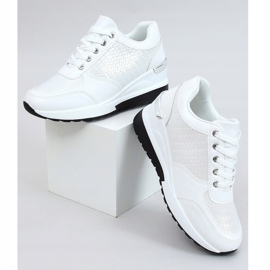 Blanco MY-2717 Calzado deportivo blanco con tacón de cuña oculto 1