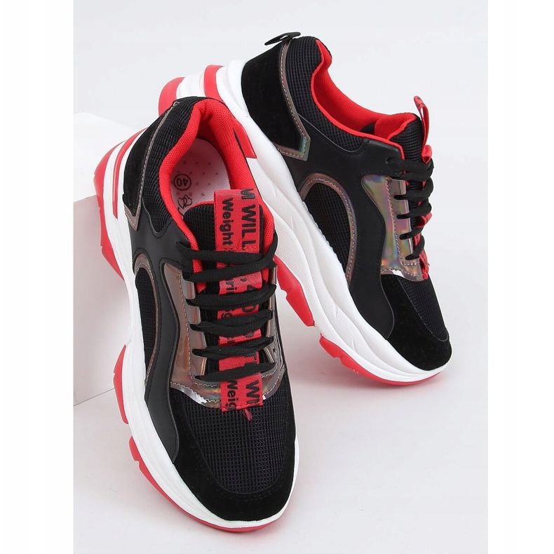 Zapatillas deportivas negras R12YD518-11 BLACK / RED negro rojo 1