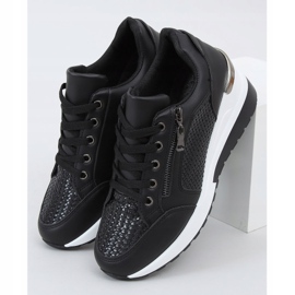 Negro MY-2716 Calzado deportivo negro con tacón de cuña oculto 1 Negro MY-2716 Calzado deportivo negro con tacón de cuña oculto 1