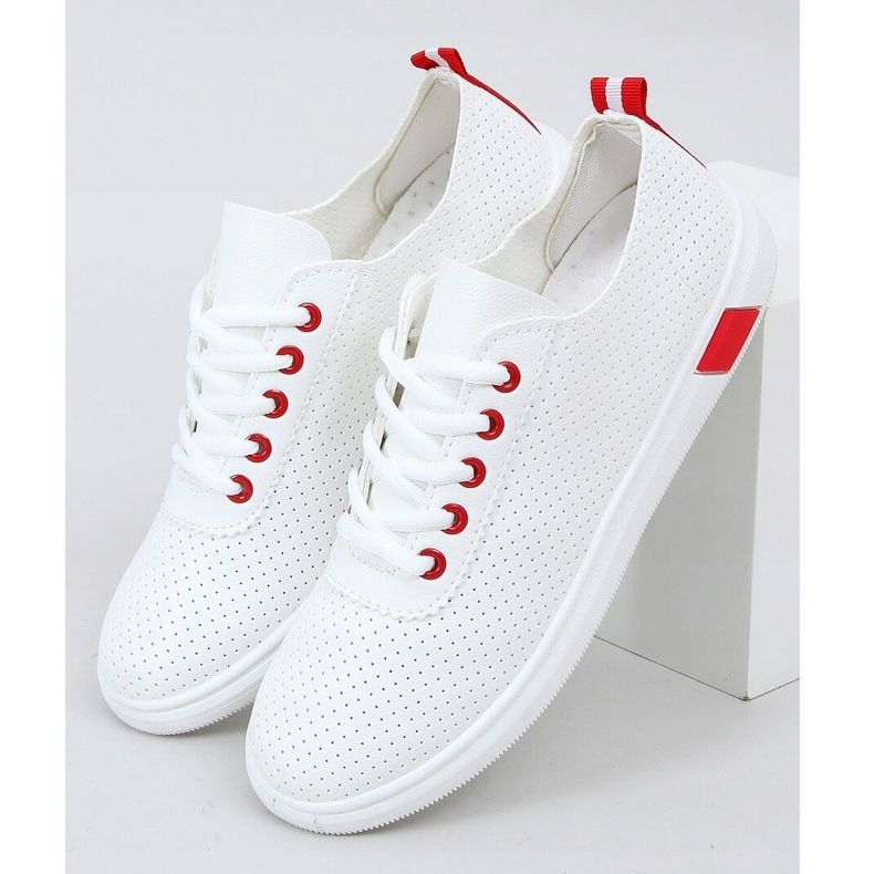 Zapatillas de mujer blancas y rojas LA42 Red blanco rojo 2