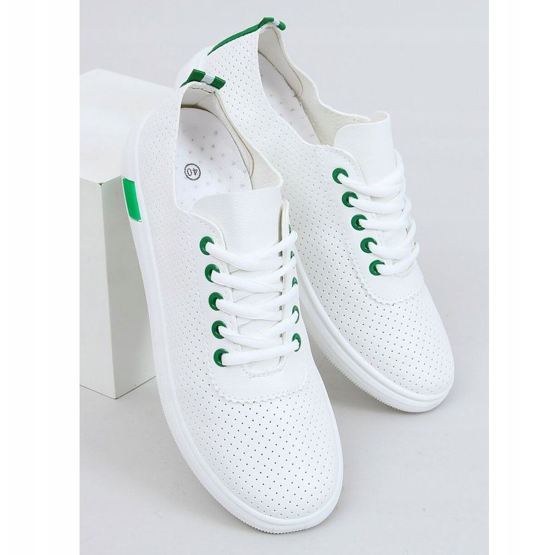 Zapatillas de mujer blancas y verdes LA42 Green blanco 1