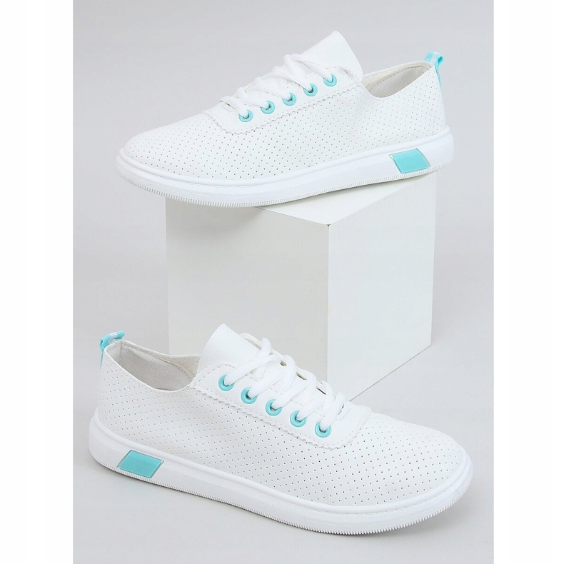 Zapatillas de mujer blancas y azules LA42 Azul blanco 1