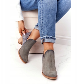 Botas De Mujer De Piel Con Tacón Maciejka Gris GAD 04492 plata 3
