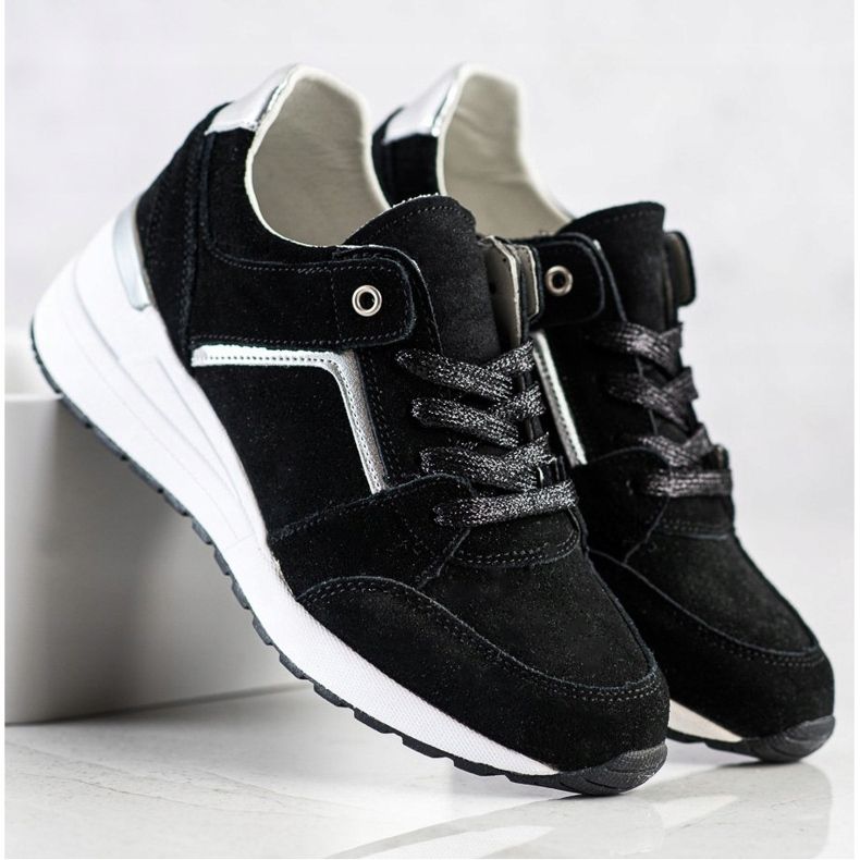 Filippo Zapatos deportivos de cuero negro 1