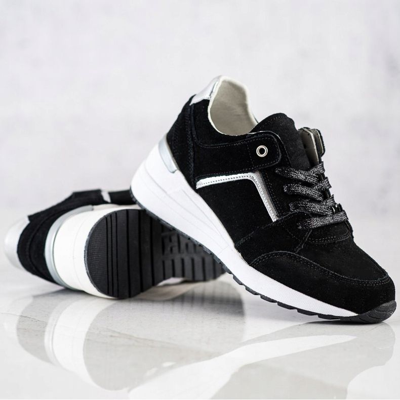 Filippo Zapatos deportivos de cuero negro 2