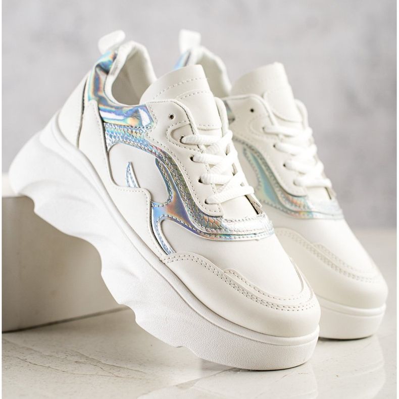 SHELOVET Zapatillas de moda blanco 1