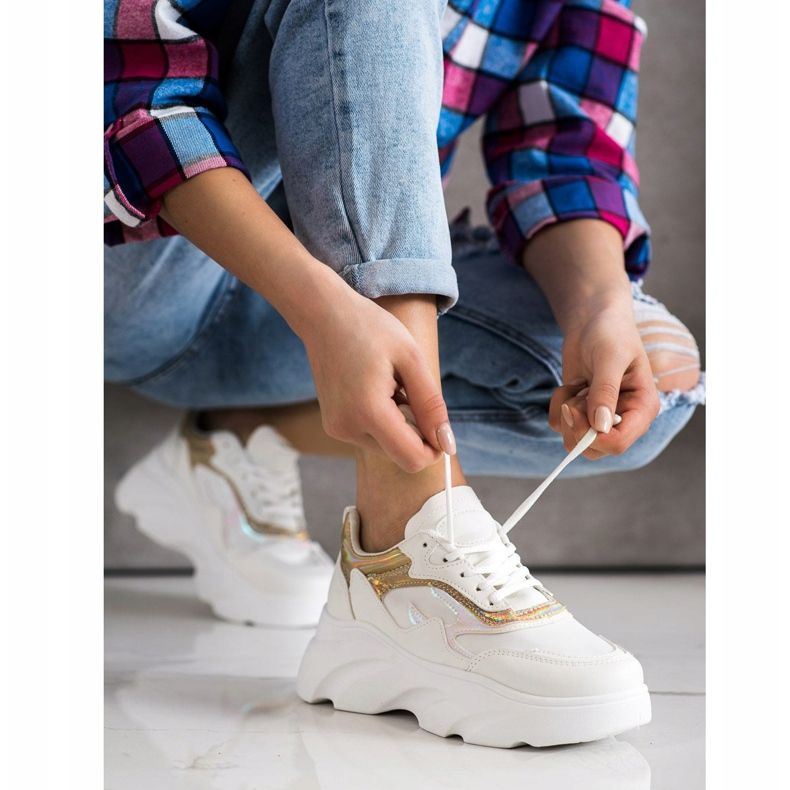 SHELOVET Zapatillas de moda blanco 1