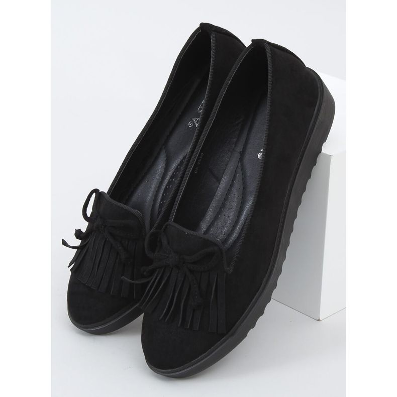 Mocasines negros con flecos 6429 Negro 1