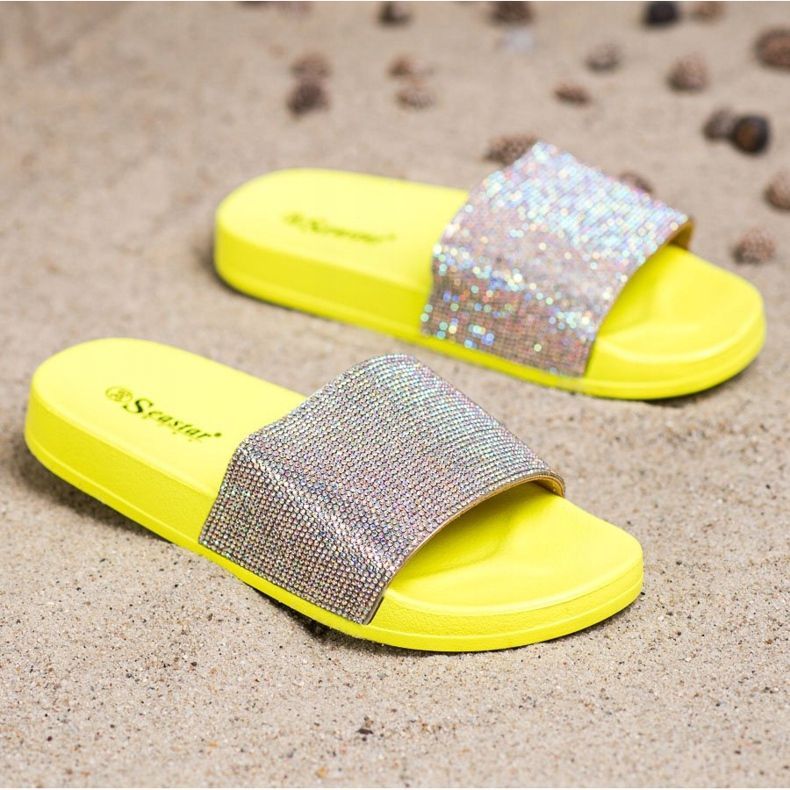 Seastar Pantuflas con Cristales dorado amarillo 1 Seastar Pantuflas con Cristales dorado amarillo 1