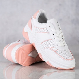SHELOVET Calzado deportivo casual blanco rosa 1