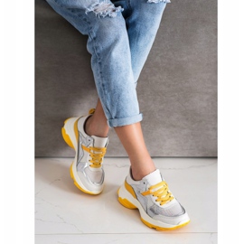 Goodin Zapatillas de piel con inserciones plateadas blanco multicolor 1