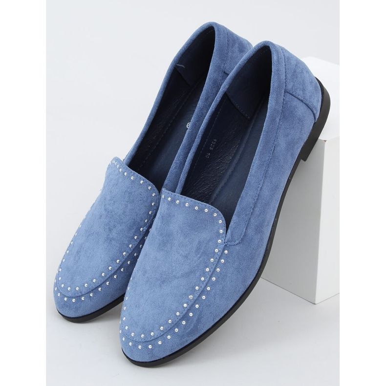 Mocasines azules con tachuelas 4322 Jeans 1