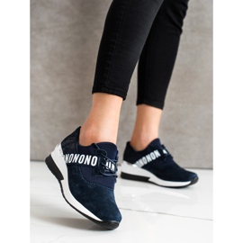 Filippo Zapatillas de cuero con cuña azul marino 4