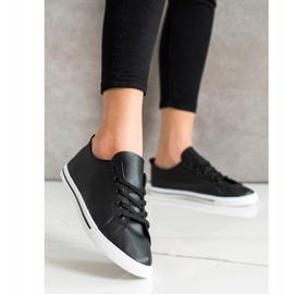 SHELOVET Cómodas zapatillas bajas negro 3