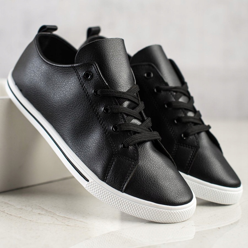 SHELOVET Cómodas zapatillas bajas negro 1