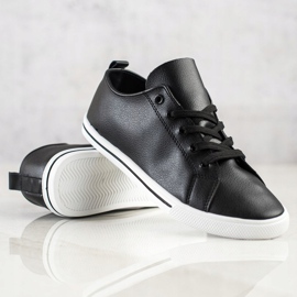 SHELOVET Cómodas zapatillas bajas negro 4