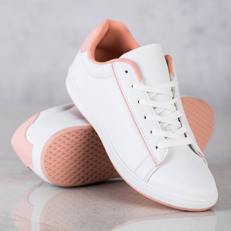 SHELOVET Zapatillas bajas con cuero ecológico blanco 1