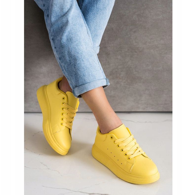 SHELOVET Zapatillas amarillas en la plataforma amarillo 1