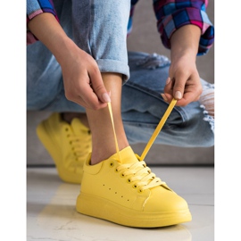 SHELOVET Zapatillas amarillas en la plataforma amarillo 2
