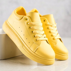 SHELOVET Zapatillas amarillas en la plataforma amarillo 3