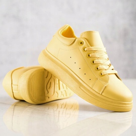 SHELOVET Zapatillas amarillas en la plataforma amarillo 4