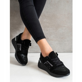Evento Zapatillas de piel con estampado de serpiente negro 4