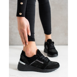 Evento Zapatillas de piel con estampado de serpiente negro 5