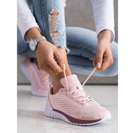 SHELOVET Calzado deportivo ligero calado rosado 4