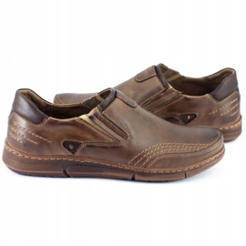 Polbut Zapatos sin cordones para hombre J51 marrón 4