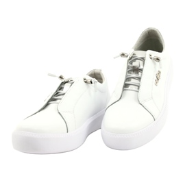 Filippo Zapatillas de cuero con estilo DP2041 / 21 WH blanco plata 1