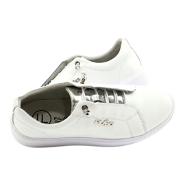 Filippo Zapatillas de cuero con estilo DP2041 / 21 WH blanco plata 4