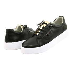 Filippo Elegantes zapatillas deportivas de cuero negro DP2041/21 BK Negro 2