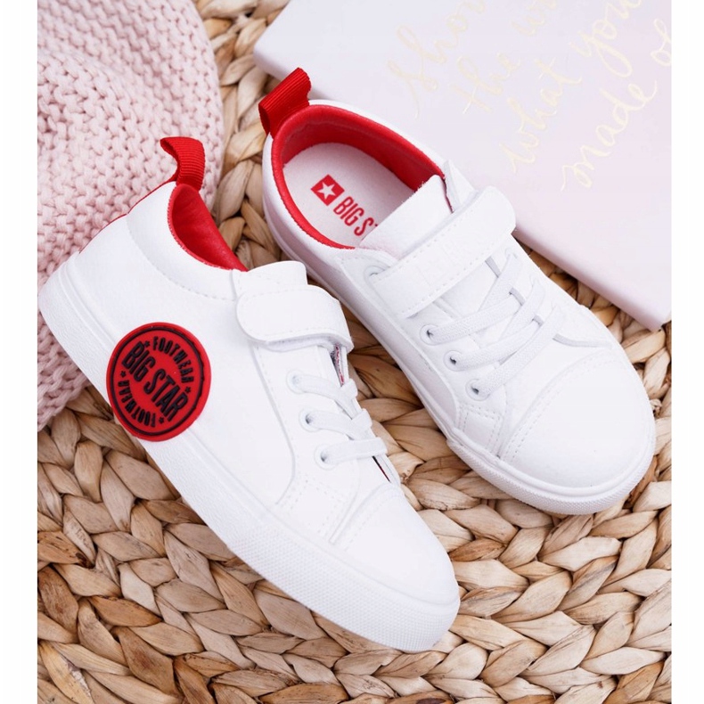 Zapatillas Infantiles Niños Big Star Con Velcro Blanco FF374088 rojo 2