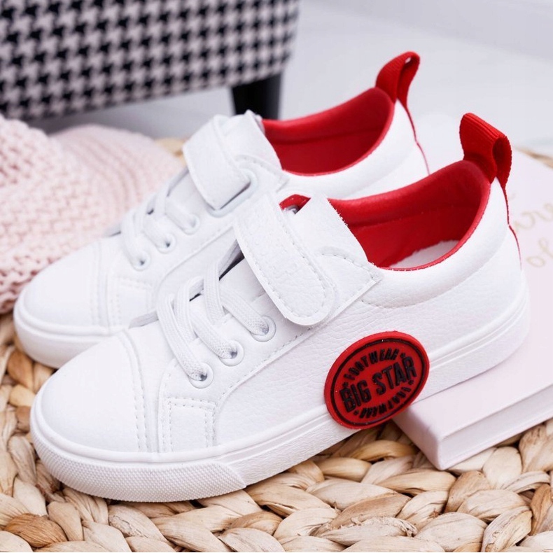 Zapatillas Infantiles Niños Big Star Con Velcro Blanco FF374088 rojo 1