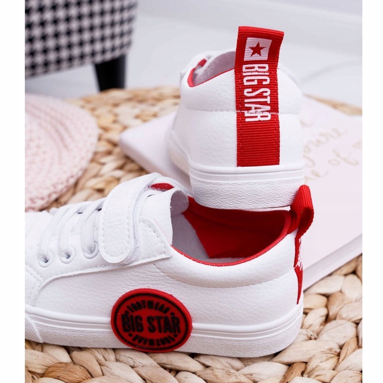 Zapatillas Infantiles Niños Big Star Con Velcro Blanco FF374088 rojo 3
