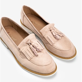 Zapatos de ante beige con flecos Lorena 2