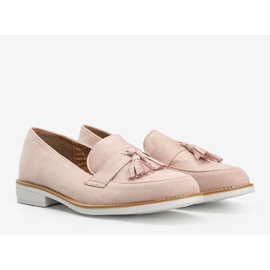 Zapatos de ante beige con flecos Denisse 1