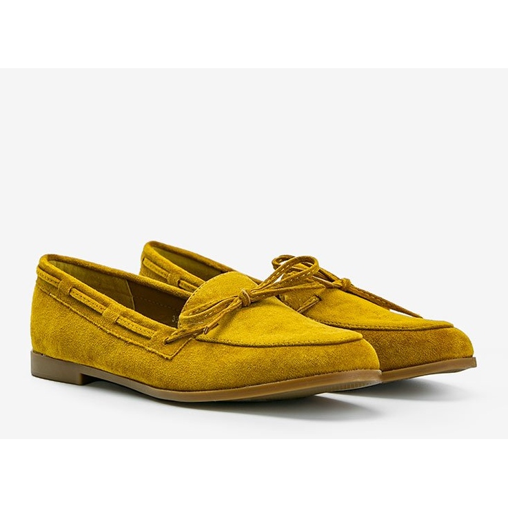 Mocasines mostaza de gamuza ecológica Kierra amarillo 1