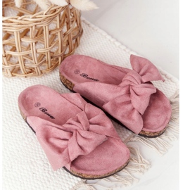 PB2 Pantuflas Infantiles En Corcho Rosa Polvo Little Wendy 1